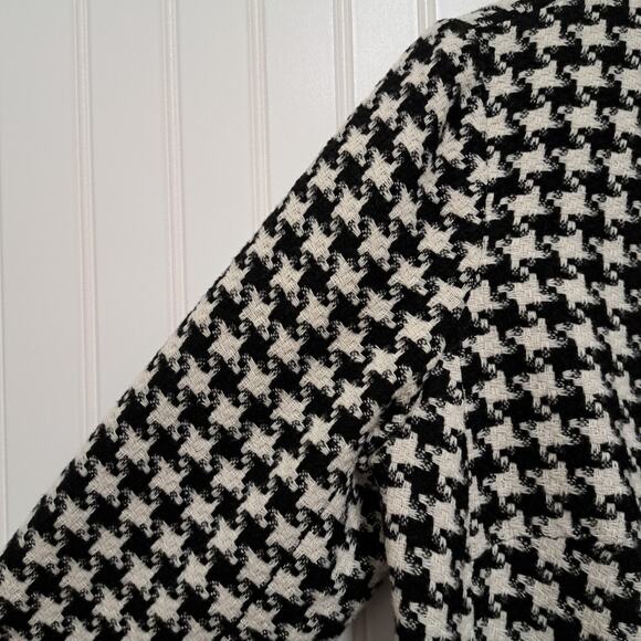 Talbots Blazer Suit Jacket Womens 14W Black White Houndstooth Wool Blend Career - Picture 5 of 16